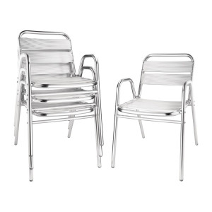 Poltrone impilabili in alluminio - Set da 4 - Bolero - Fourniresto