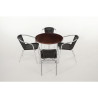 Poltrona in rattan impilabile nera e alluminio - Set da 4 - Bolero - Fourniresto