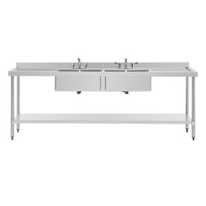 Lavello in acciaio inossidabile - L 2400 x P 600mm - Vogue