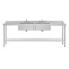 Lavello in acciaio inossidabile - L 2400 x P 600mm - Vogue