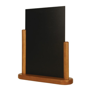 Elegante lavagna da tavolo finitura teak 320 x 270mm - Securit - Fourniresto