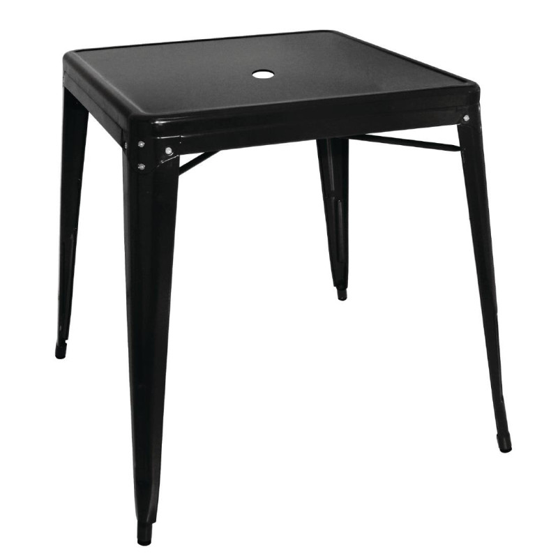 Tavolo Bistrot Quadrato in Acciaio Nero - L 668 x P 668 mm - Bolero Tavolo Bistrot Quadrato in Acciaio Nero - L 668 x P 668 mm - Bolero