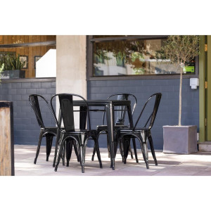 Tavolo Bistrot Quadrato in Acciaio Nero - L 668 x P 668 mm - Bolero