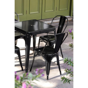 Tavolo Bistrot Quadrato in Acciaio Nero - L 668 x P 668 mm - Bolero