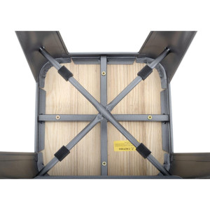 Sgabello Bistro Alto in Acciaio Grigio con Seduta in Legno - Set di 4 - Bolero