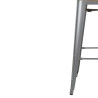 Sgabelli alti con schienale e seduta in legno - Grigio metallizzato - Set di 4 - Bolero