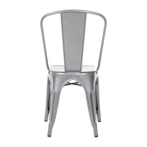 Sedie in Acciaio Grigio Metallizzato - Set di 4 - Bolero