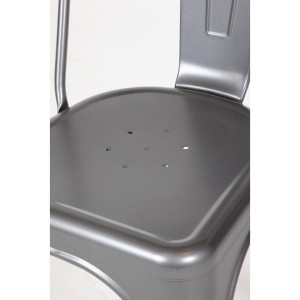 Sedie in Acciaio Grigio Metallizzato - Set di 4 - Bolero