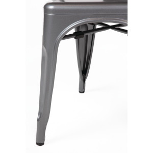 Sedie in Acciaio Grigio Metallizzato - Set di 4 - Bolero