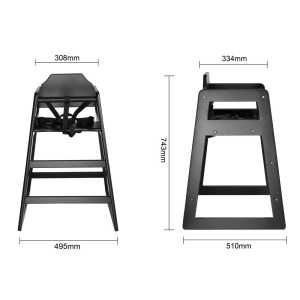 Seggiolone in legno nero - Bolero