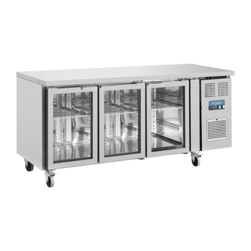 Tavolo refrigerato positivo a 3 porte vetrate - 358 L - Polar Tavolo refrigerato positivo a 3 porte vetrate - 358 L - Polar