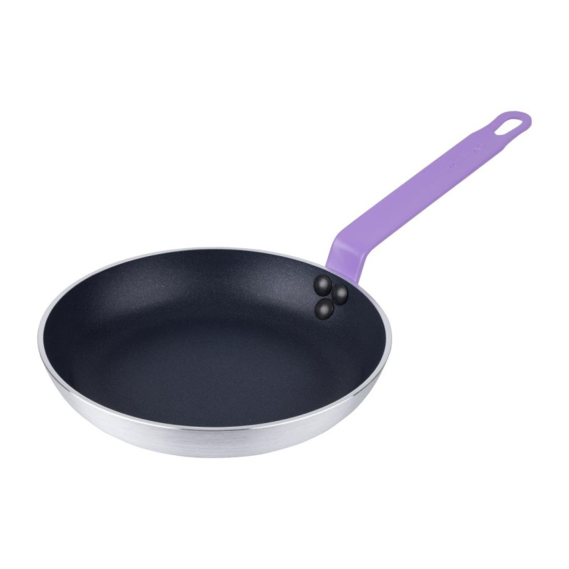 Padella in alluminio antiaderente Ø 240mm, manico viola Hygiplas - Rivestimento Teflon Platinum Plus Padella in alluminio antiaderente Ø 240mm, manico viola Hygiplas - Rivestimento Teflon Platinum Plus