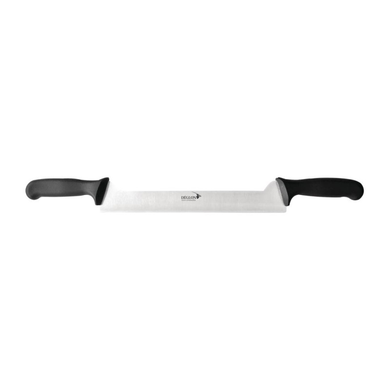 Coltello per formaggio a 2 mani con manici sfalsati sovrastampati DEGLON 40 cm - Qualità professionale Coltello per formaggio a 2 mani con manici sfalsati sovrastampati DEGLON 40 cm - Qualità professionale