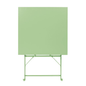 Tavolo quadrato pieghevole Bolero verde chiaro 600 mm in acciaio