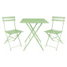 Tavolo quadrato pieghevole Bolero verde chiaro 600 mm in acciaio