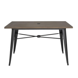 Tavolo da esterno in legno nero Bolero: Estetica del legno, robustezza dell'alluminio per i vostri spazi esterni professionali.