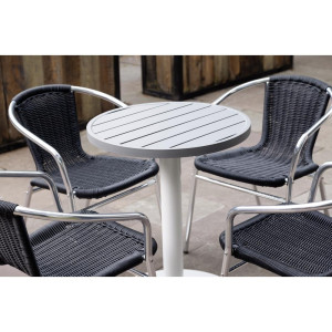 Piatto Tavolo Rotondo in Alluminio Grigio Chiaro 580mm Bolero - Stile Moderno