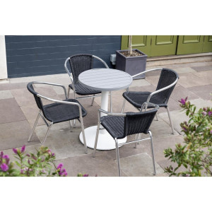 Piatto Tavolo Rotondo in Alluminio Grigio Chiaro 580mm Bolero - Stile Moderno