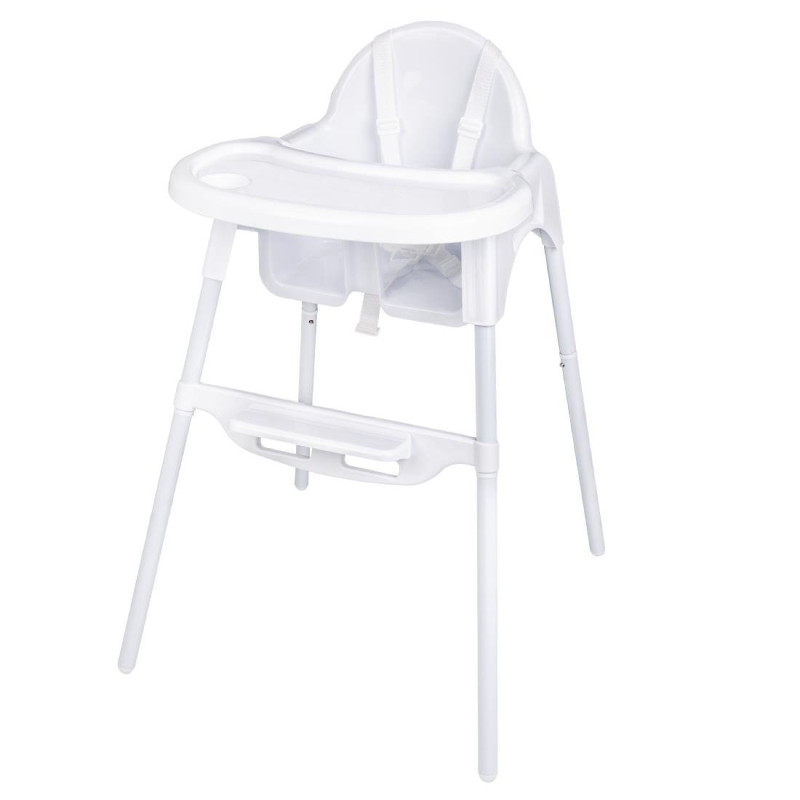 Seggiolone per bambini bianco lucido Bolero - Sicurezza e comfort Seggiolone per bambini bianco lucido Bolero - Sicurezza e comfort