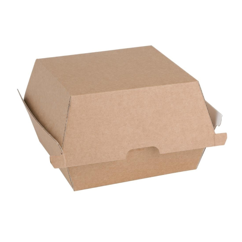 Piccole scatole per hamburger compostabili da 105 mm: Soluzione ecologica in kraft Piccole scatole per hamburger compostabili da 105 mm: Soluzione ecologica in kraft