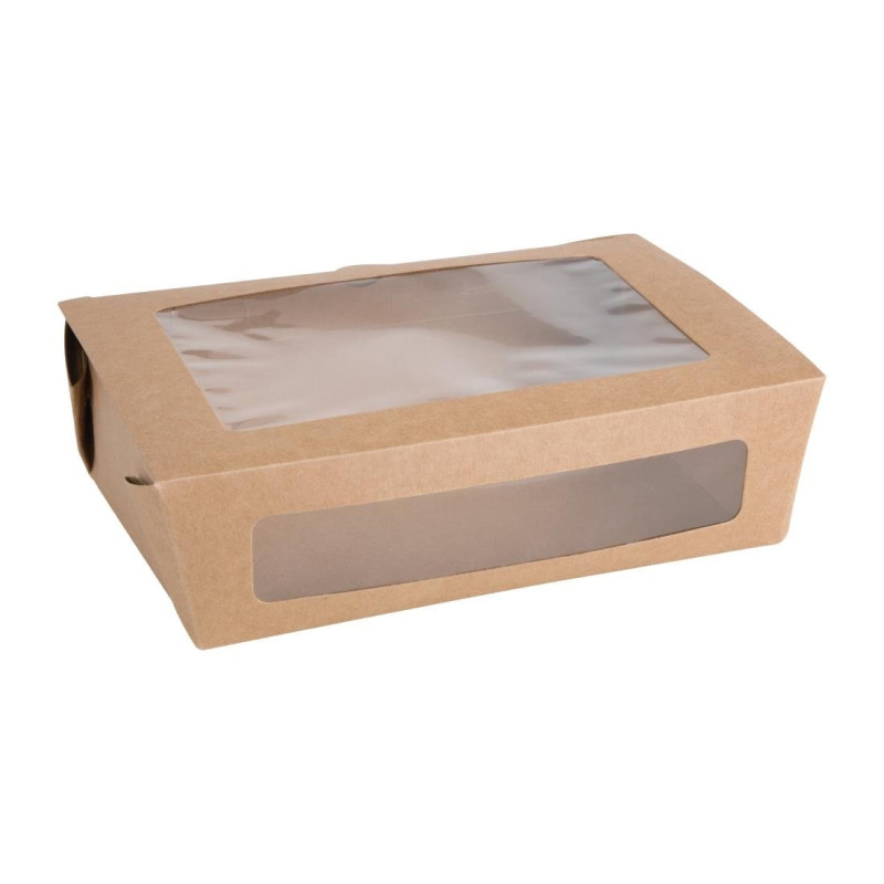 Scatole Insalata PET 1600 ml - Lotto 100 Finestra Riciclabile Scatole Insalata PET 1600 ml - Lotto 100 Finestra Riciclabile