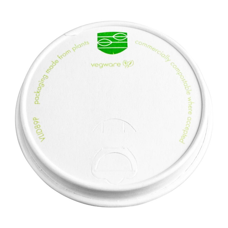 Coperchi per bevande calde in carta Vegware Serie 89 - Lotto da 1000 Coperchi per bevande calde in carta Vegware Serie 89 - Lotto da 1000