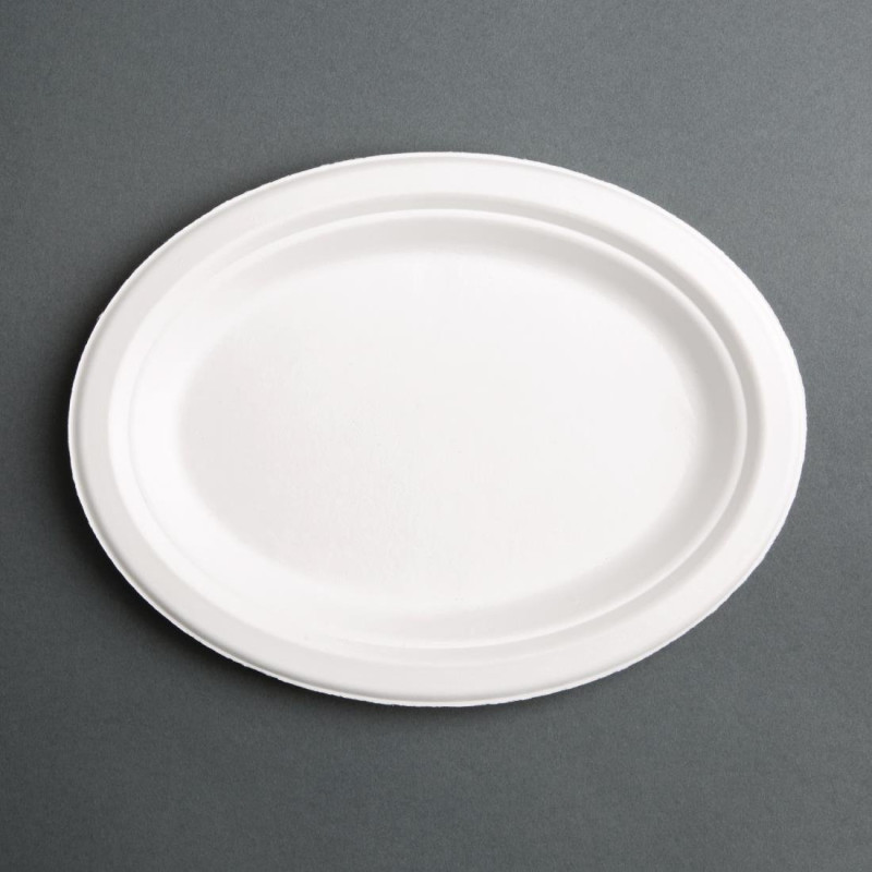 Piatti ovali compostabili in bagassa da 316 mm - Confezione da 50, Consegna Veloce, Alta Qualità Piatti ovali compostabili in bagassa da 316 mm - Confezione da 50, Consegna Veloce, Alta Qualità