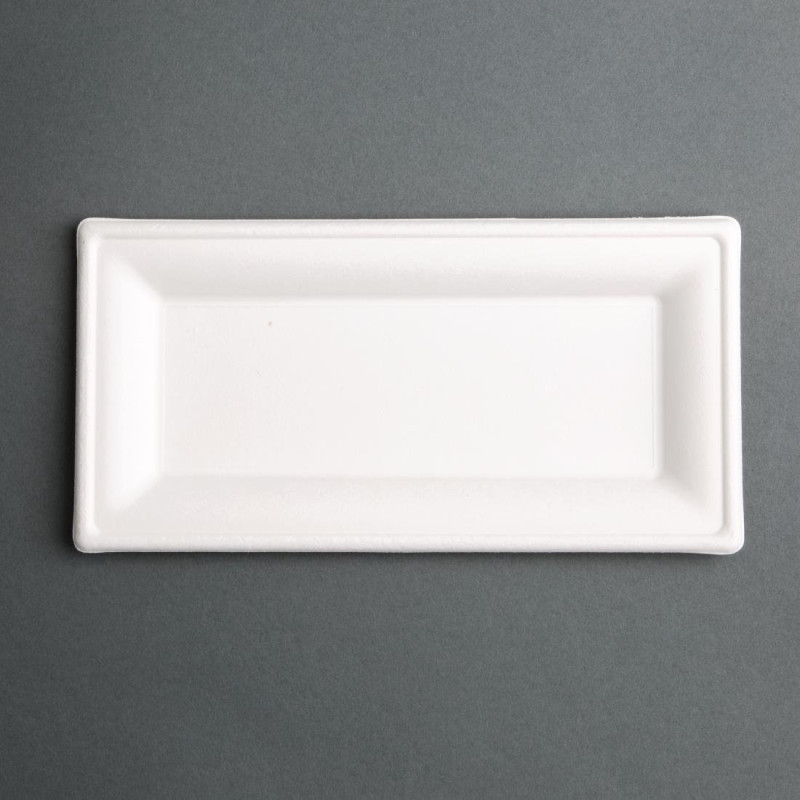 Piatti rettangolari compostabili in bagassa da 258mm Piatti rettangolari compostabili in bagassa da 258mm
