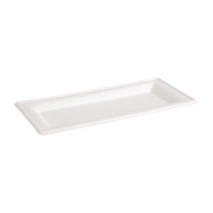 Piatti rettangolari compostabili in bagassa da 258mm
