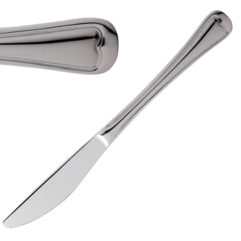 Elegante set di 12 coltelli da tavola AMEFA in acciaio inossidabile 18/10, lavabile in lavastoviglie. Elegante set di 12 coltelli da tavola AMEFA in acciaio inossidabile 18/10, lavabile in lavastoviglie.
