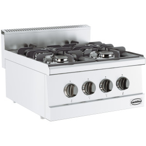 Fornello a gas da incasso 4 fuochi - 13000 W CombiSteel: cottura performante e design moderno