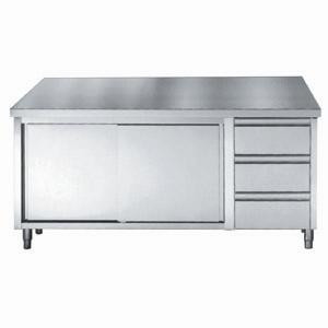 Mobile Inox Basso GN 1/1 - 2 Porte e 3 Cassetti - L 1800 x P 700 mm | Qualità CombiSteel