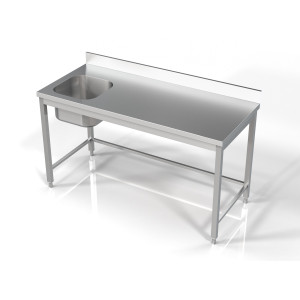 Lavello 1 Vasca Inox - Schienale 1600 x 700 mm CombiSteel