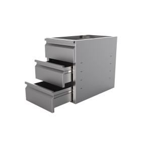 Blocco 3 Cassetti Inox - Combisteel, Grande Capacità di Stoccaggio