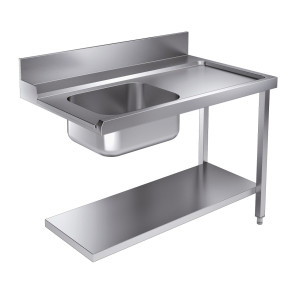 Tavolo di approvvigionamento in acciaio inox CombiSteel 1200x750 mm con ripiano e alzatina