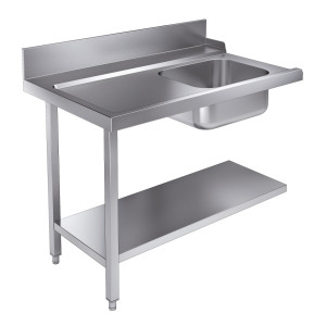 Tavolo di carico con ripiano e alzatina a sinistra - 1200x750 mm - CombiSteel