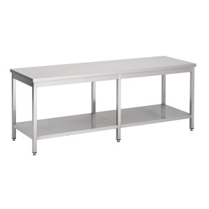 Tavolo Inox con Ripiano - CombiSteel | 2200x700 mm