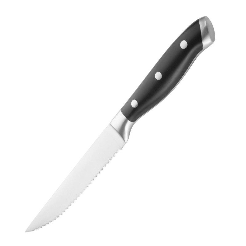 Coltello da Bistecca Rivettato con Manico in ABS Nero - Set di 6 - Olympia Coltello da Bistecca Rivettato con Manico in ABS Nero - Set di 6 - Olympia