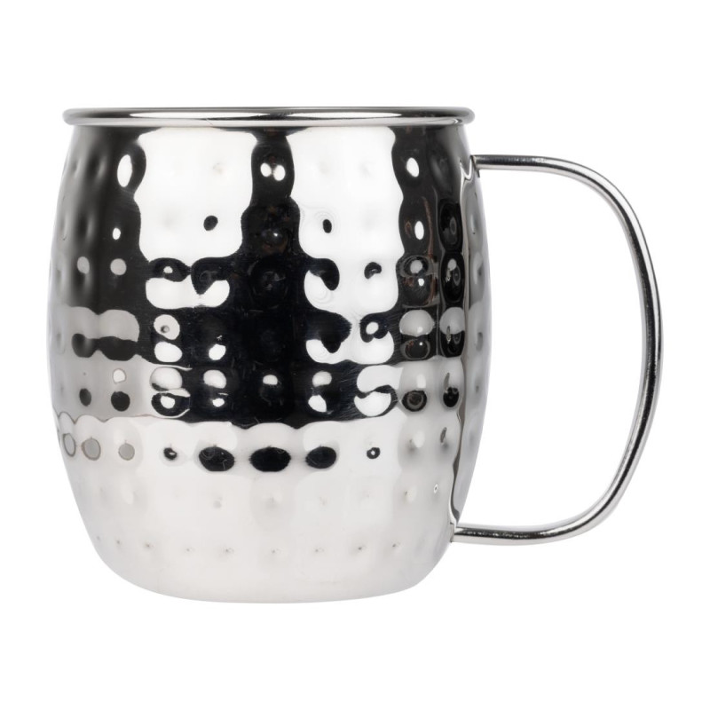 Tazza in Acciaio Inossidabile Martellato - 440 ml - Set di 6 - Olympia Tazza in Acciaio Inossidabile Martellato - 440 ml - Set di 6 - Olympia