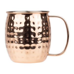Tazza in Acciaio Inox Martellato Rame - 440 ml - Set di 6 - Olympia
