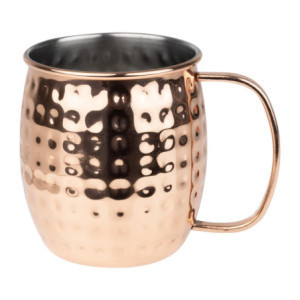 Tazza in Acciaio Inox Martellato Rame - 440 ml - Set di 6 - Olympia