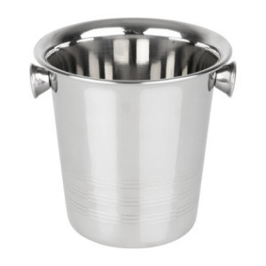 Secchiello per Ghiaccio in Acciaio Inox con Manici e Scanalature - 1050 ml - Olympia