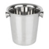 Secchiello per Ghiaccio in Acciaio Inox con Manici e Scanalature - 1050 ml - Olympia