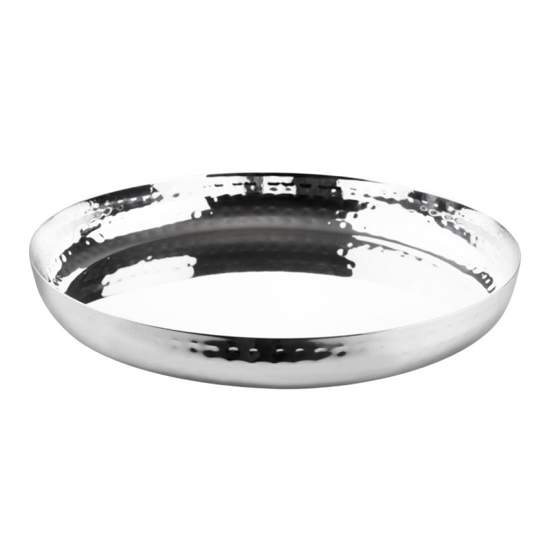 Piatto Rotondo in Acciaio Inox Martellato - 260 x 35 mm - Olympia Piatto Rotondo in Acciaio Inox Martellato - 260 x 35 mm - Olympia