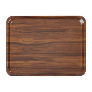 Piatto Laminato Liscio Capri Noce - 460 x 360 mm - Confezione da 24 - Cambro