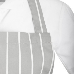 Grembiule Bavetta a Righe Grigio e Bianco - Whites Chefs Clothing