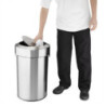 Pattumiera in Acciaio Spazzolato con Coperchio Basculante - 70 L - Bolero