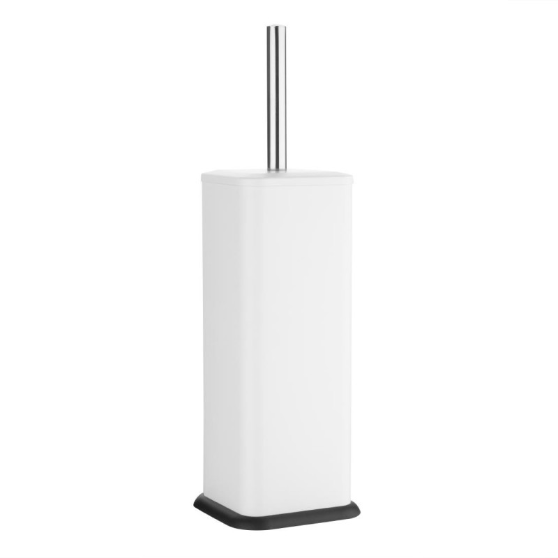 Spazzola e Supporto WC Quadrato Bianco - Jantex