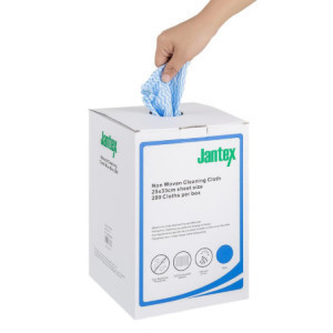 Panni di Pulizia Compostabili Blu - 200 Fogli - Jantex
