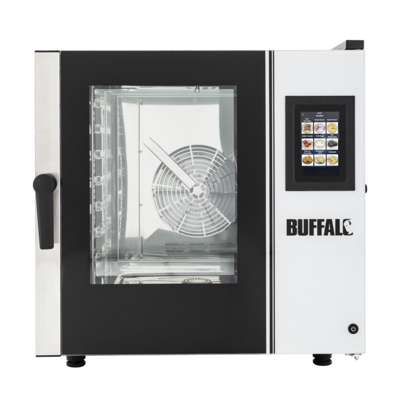 Forno Combinato Compatto a Schermo Tattile 7 x GN 1/1 con Supporto e Kit di Installazione - Buffalo Forno Combinato Compatto a Schermo Tattile 7 x GN 1/1 con Supporto e Kit di Installazione - Buffalo